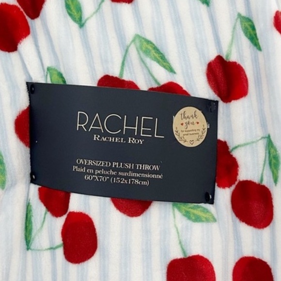 Rachel Roy Cherry Oversized Plush Throw - Picture 2 of 7